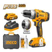 INGCO TALADRO PERCUTOR INALAMBRICO 13MM INCLUYE 2 BATERIAS, CARGADOR