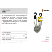 KRAFTER TECLE CADENA HSZ-2 2.0 Ton.