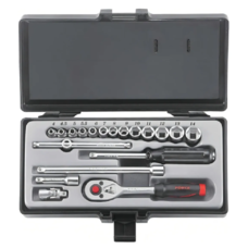 FORCE Juego de Dados 1/4 con Chicharra 4-14MM 19Pc