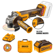 INGCO Esmeril 4 1/2 Inalámbrica mas Batería 4ah mas Cargador mas Maleta Ingco
