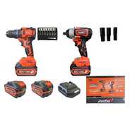 REDBO Kit Llave Impacto mas Taladro mas dos Bateri 4a y Cargador